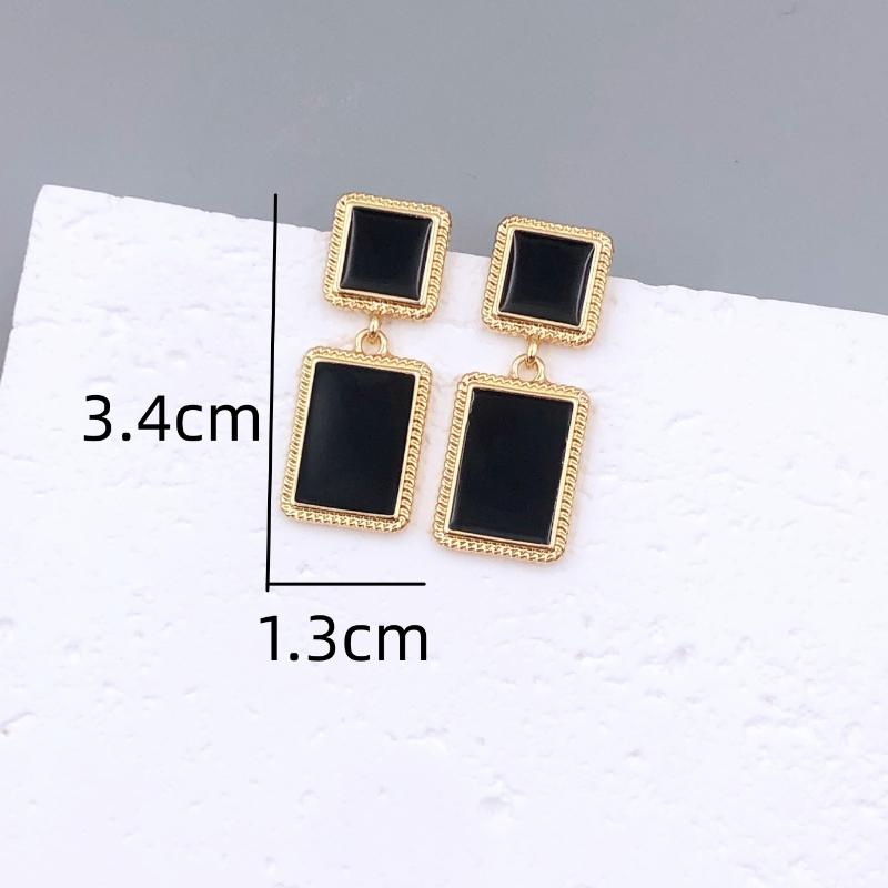 Fashionable Alloy Drop Earrings with Square Shape and Versatile Design