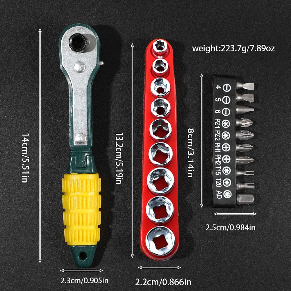 1/4 Head Screwdriver Pole 6.35mm Inner Hexagon Ratchet Socket Wrench Portable Ratchet Wrench For Forward And Reverse Rotation