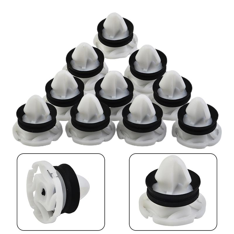 10pcs Door Trim Panel Mounting Clips 7703077476 For Renault White Nylon Car Interior Door Panel Card Trim Fastener Clips