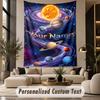 Space Cosmic (81) Theme Personalized Tapestry Custom Name Text Wall Hanging Tapestry Home Background Decoration
