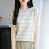 Women Knit T-shirt Summer Knitted Shirt Short Sleeve Tees O-neck Pullover Knit Tops Female