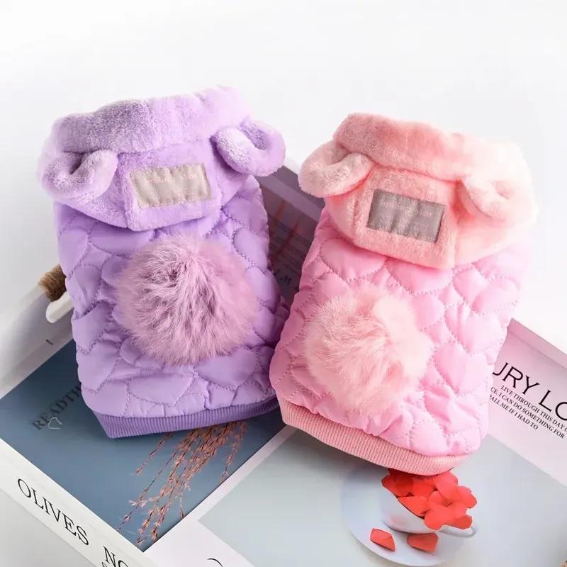 Dog Clothing Winter Pet Coat Jacket Hoody Outfit Cat Chihuahua Yorkie Puppy Costume Apparel Poodle Bichon Pomeranian Pet Clothes