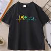 Funny Pickleball Paddle Heartbeat Graphic T Shirts Unisex Women Summer Cotton Short Sleeve Round Neck Tshirt Unisex Tops