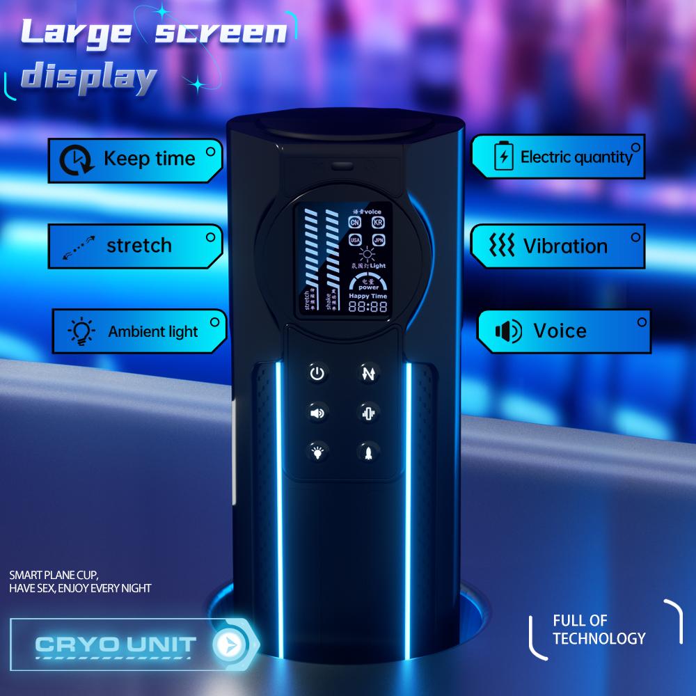 New Automatic Telescopic Male Masturbator 10 Frequency Telescopic Vibration One-button Explosion Piston Vagina Genital Oral Sex Adult Sex Toys 18+