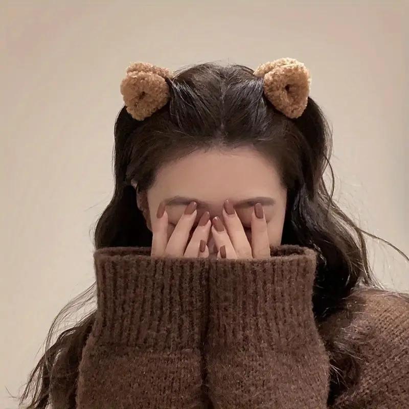 1pc Cute Cat Ear Plush Hair Clip Small Fluffy Hair Claw Lovely Women Hairpin Fashion Headwear For Girls Hair Accessories
