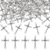 100 Stück Tibetischer Stil Legierung Anhänger Kruzifix Kreuz Charms Cadmiumfrei & Bleifrei Für Ostern Antiksilber 32x18x2mm Loch: 1,5 mm