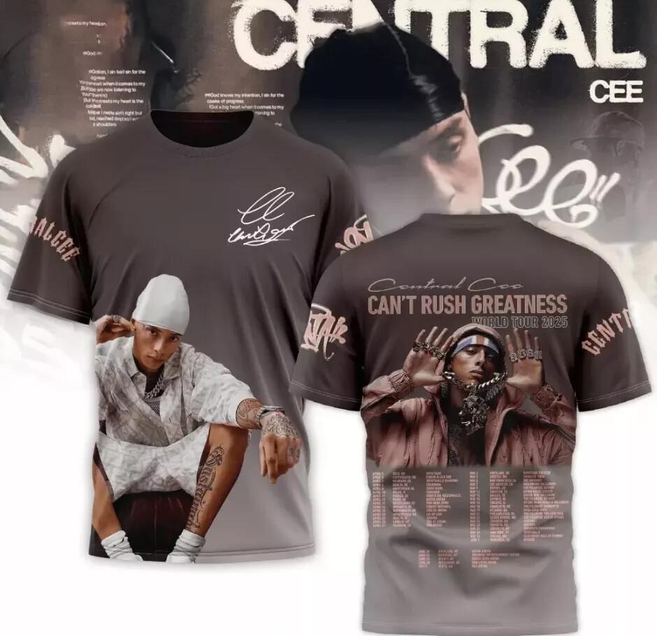Central Cee – Cant Rush Greatness Мировой Тур 2026 Фирменная 3D Футболка XXL