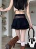 Women's Denim Mini Skirt Y2K Style Vintage Ruffled Shorts Skirt High Waist Korean Fashion Clothing
