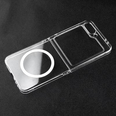 Fashion Simple Transparent Magnetic Charge Phone Case For Samsung Galaxy Z Flip 7 6 5 4 3 Non-yellowing Shockproof Protect Cover