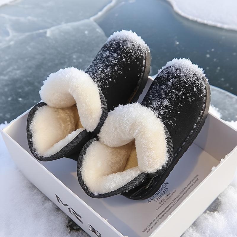 [Girls Winter Boots] Winter Round Toe Solid Fabric Girls Boots, 14 and Under Years Old