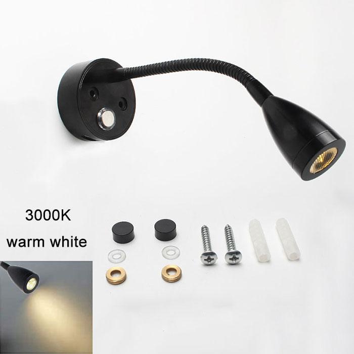 

DC12V 24V RV Boat LED Reading Light 3000K 4000K Dimmable Gooseneck Wall Lamp for Truck Motorhome Yachts with 2A USB Charge Port