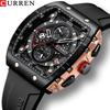 Curren 8442 Men's Quartz Watch, Six-Hand Dial, Rubber Strap, Fashion Sport Design