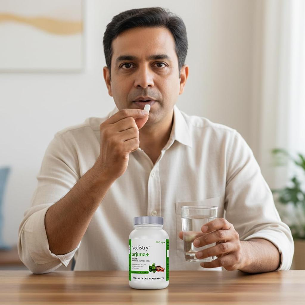 Vedistry Arjuna+ Tablets Ayurvedic Herbal Circulation Wellness Supplement For Daily Vitality And Active Living 60 Tablets Pack Of 3