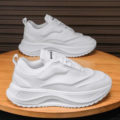 Man Thick Sole Sneakers Men New Designer Lace Up Breathable Mesh Casual Sports Shoes Increased Soft Soles Chunky Running Shoes
