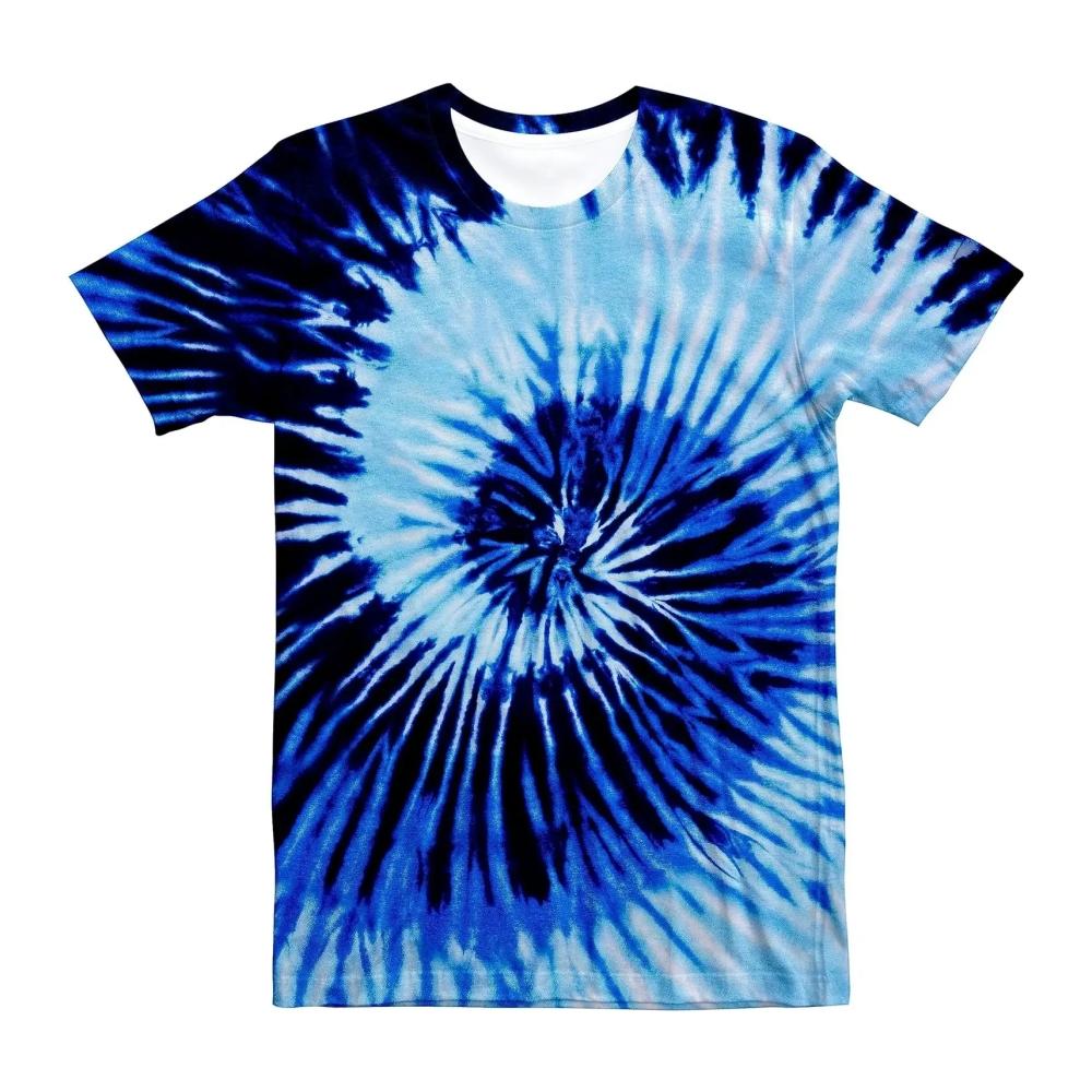 Children's T-shirt Rainbow Tie-Dye 3D Print Kids Clothes Short Sleeve T-Shirt Summer Children Top Round Neck Children's Clothing