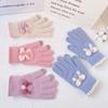 Plush Gloves for Cycling Warm and Plush Touch Screen Butterfly Knot Knitted Gloves for Women In Winter
