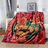 Comic Superhero Team Print Flannel Blanket, Retro Action Character Throw Blanket
