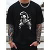 European Sizes Men'S Summer T-Shirt Made Of, Featuring Micro-Stretch Knitted Fabric, Printed Design, And a Regular Fit, Perfect for Casual Wear