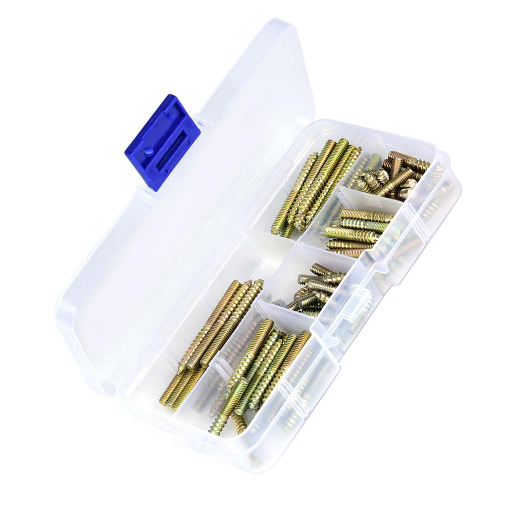 110pcs M4 Dowel Screw Woodworking Furniture Connector Double Ended Screw Hanger Bolt