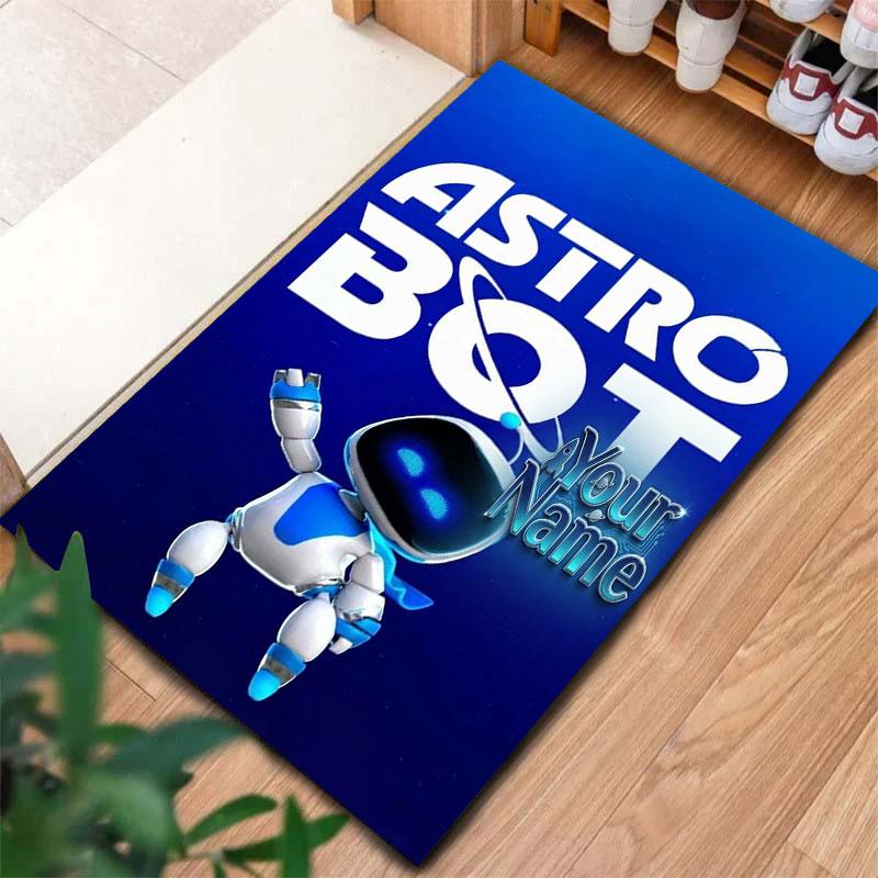 ASTRO BOT Benutzerdefinierter Name Teppich für Wohnzimmer Schlafzimmer Zuhause Sofadekoration, Kinderspiel Rutschfeste Bodenmatte