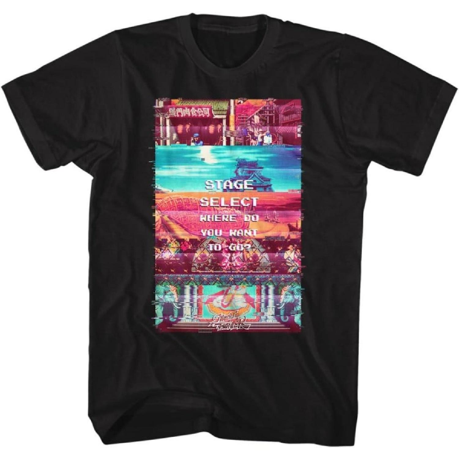 

Street Fighter - Mens Stage Select T-Shirt XXXXXL чорний