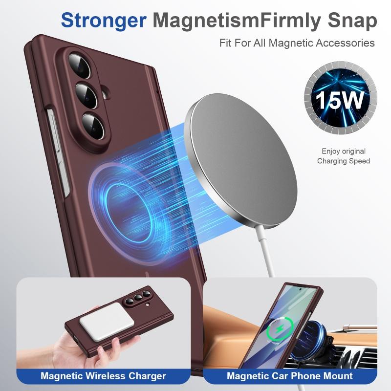Business Skin Feel PC Hinge Protect Case for Samsung Galaxy Z Fold 8 Ultra 7 6 5 4 3 with Film Magnetic Wireless Charging Cover