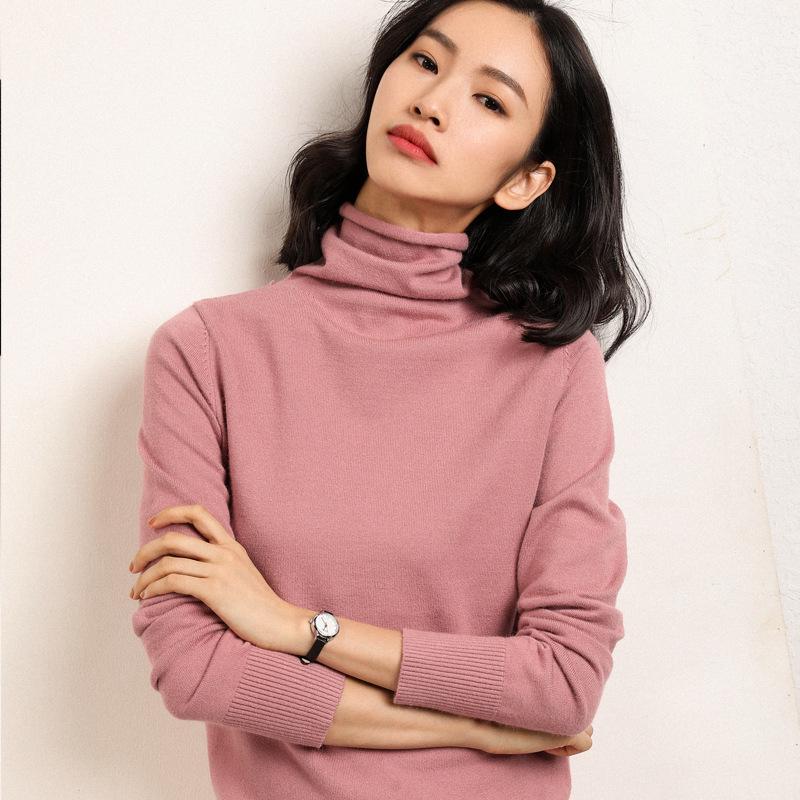 Maglione pullover a collo alto in pile da donna - Versatile e vestibilità aderente