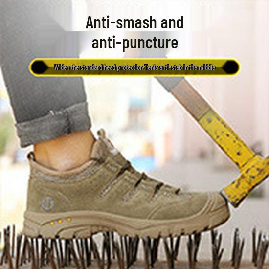 Herren Atmungsaktive Stahlkappen-Arbeitsschuhe - Leicht, Geruchsresistent, Durchtrittsicher, Durchstoßfest, Abriebfestes Fly-Knit-Design.