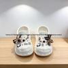 Black Bow Pearl Chain Clog Charm Set - Removable Shoe Buckles & DIY Flower Accessories