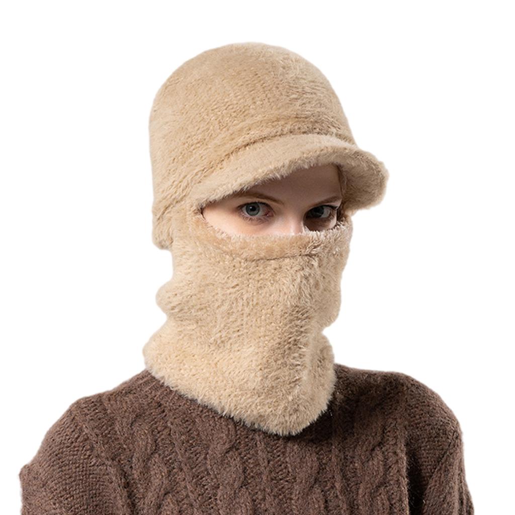 Furry Balaclava for Outdoor Activity Hat with Neck Warmer Hat Pullover Unisex Hat Furry Skull Caps 2000s