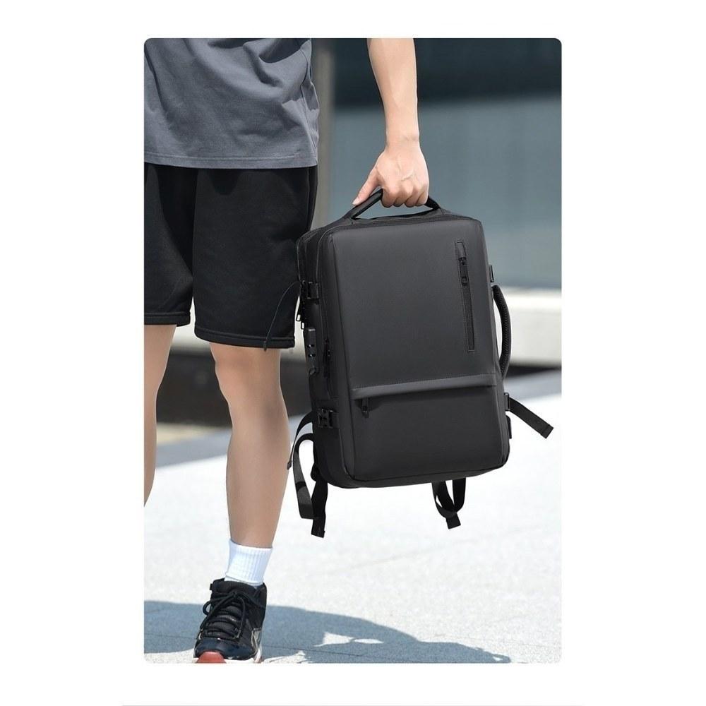 Unisex Large Capacity Oxford Backpack with Top Handle and Adjustable Straps for Commute and Travel