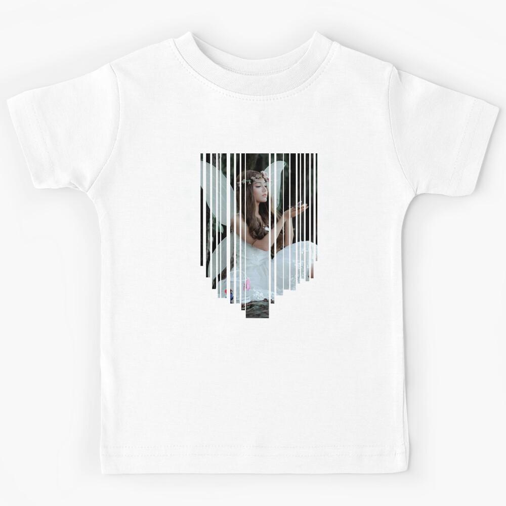 White Winged Fairy Holding a Bird - Fairy Court Design Kids T-Shirt 130