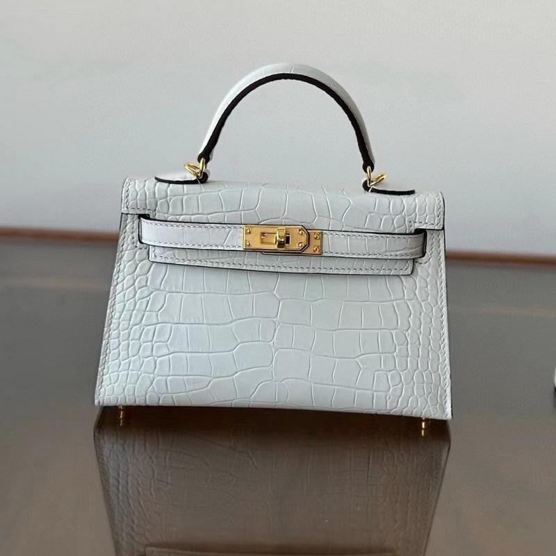 New Leather Handbag Bag, High-gloss Crocodile Pattern Second-generation Hand Carry Mini Shoulder Women's Bag
