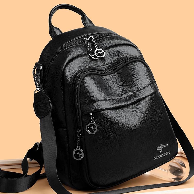 Women's PU Backpack Large Capacity Travel Multi-function Shoulder Bag