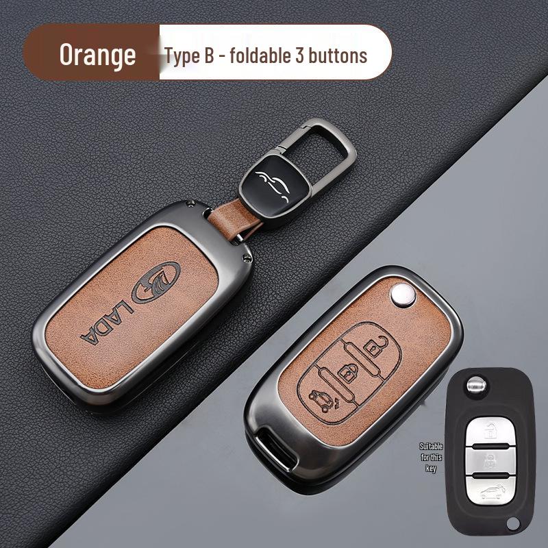 LADA Car Key Protective Metal Cover with Hanging Buckle - Kalina Niva