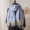 Camellia Light Luxury Autumn And Winter Fashion Warm Scarf For Women'S Shawl Versatile Tassel Imitation Cashmere Scarf