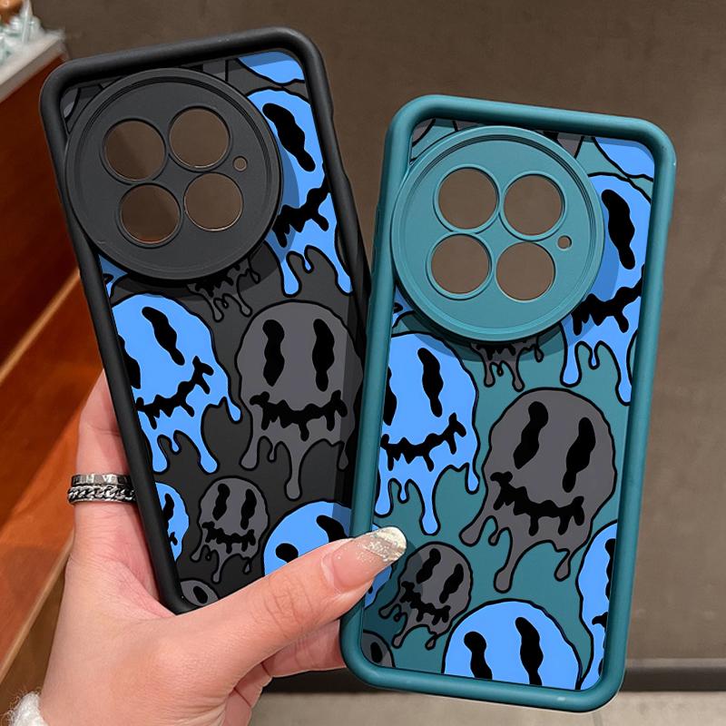 Shockproof Matte TPU Soft Phone Case Shell For OnePlus 13 12 13R 13T 12R ACE 5 3 2 11R Funny Skull Pattern Lens Protection Anti-Fall Cover
