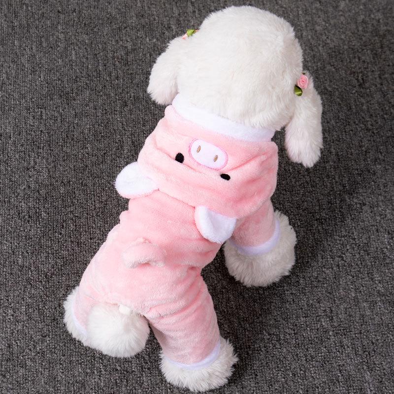 Pig Plush Fleece Costume for Cats & Small Dogs - Autumn/Winter Apparel