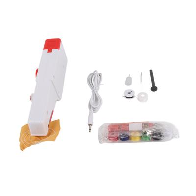 Handheld Sewing Machine Red Lightweight Portable ABS Stainless Steel Electric Sewing Machine for