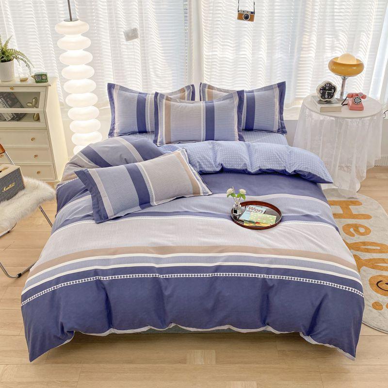 Skin-friendly Cotton Plant Cashmere Thickened Sanded Four-piece Bedding Set Dormitory Three-piece Set Bed Sheet Quilt Cover
