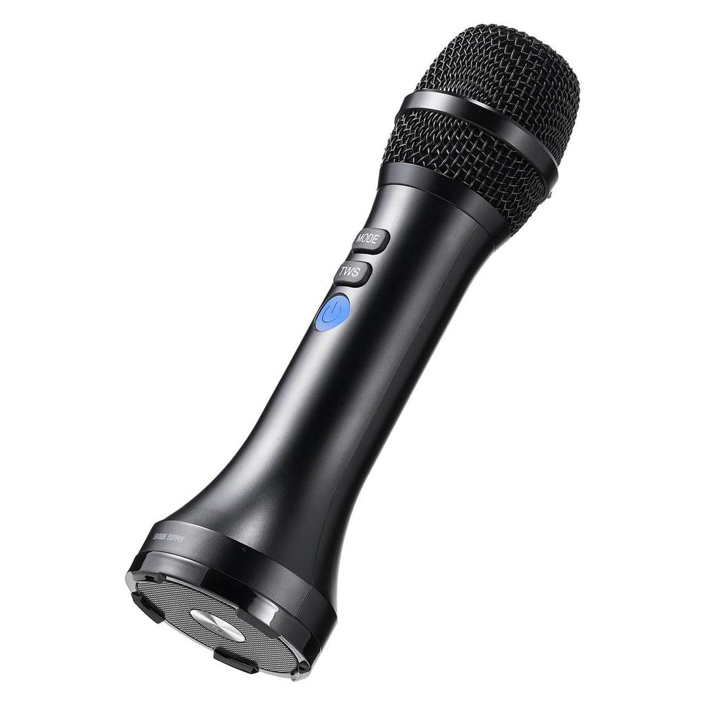 Sanwa Direct 400-SP111 Compact Integrated Speaker and Microphone with Bluetooth, 15W, Lightweight (300g), Includes Strap, Rechargeable