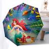 The Little Mermaid Themed Automatic Opening and Closing Umbrella, Brightly Colored 8-rib Portable Umbrella, Suitable for Men and Women, A Perfect Gift