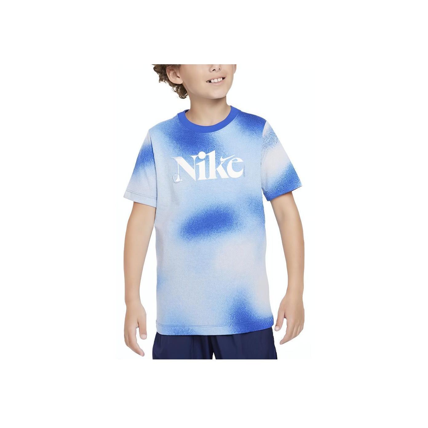 

Nike Sportswear Culture Of Basketball Letter Print Gradient Crew Neck Short Sleeve Kids Tops Light-Blue FD3932-480 L