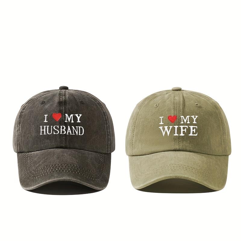 Pcs Perfect Valentines Day Gift for Him and Her Letter Embroidery Couple Baseball Cap Gift Classic Washed Old Vintage Duckbill