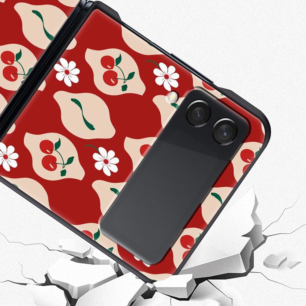 Handyhülle für Samsung Galaxy Z Flip 3 4 5 6 7 Faltbar Für Samsung Z Flip4 Flip5 PC Hartschalenhülle Stilvolles Design mit Blumenmuster