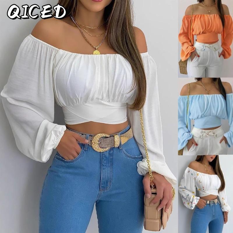 QICED Women's Fashion Casual Long Sleeve Blouses & Shirts