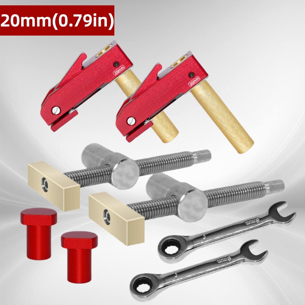 Woodworking Desktop Quick Acting Hold Down Clamp and Tenon Stopper Clamping Tools Set for Woodworking Benches 19/20MM Hole Tool