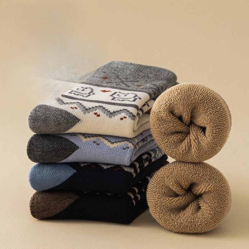 Loop Socks for Women, Thick and Warm Mid-calf Socks for Autumn and Winter, Non-freezing Feet, Sleep Socks