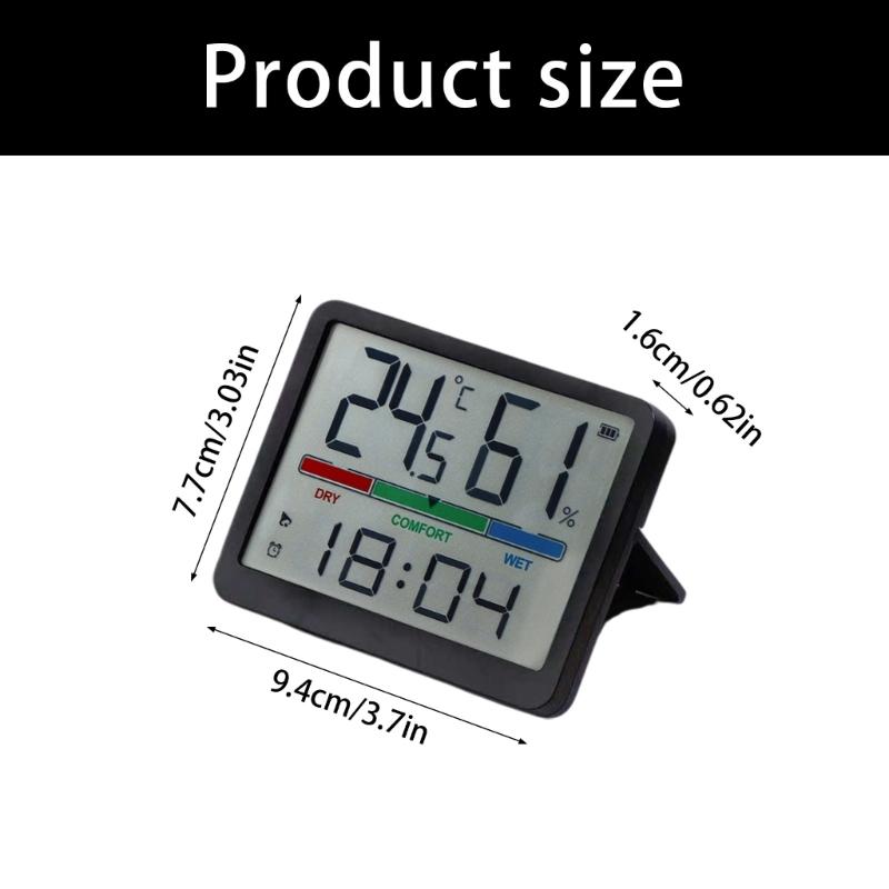 Alarm Clock with Humidities Date Digital Clock Large Display Battery Operated Desk Clocks for Bedroom,Livingroom,Office
