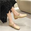 Mary Jane Thick Heel Round Toe Single Shoes 2024 New Casual Simple All-match Flat Bottom Comfortable Women Shoes Autumntime